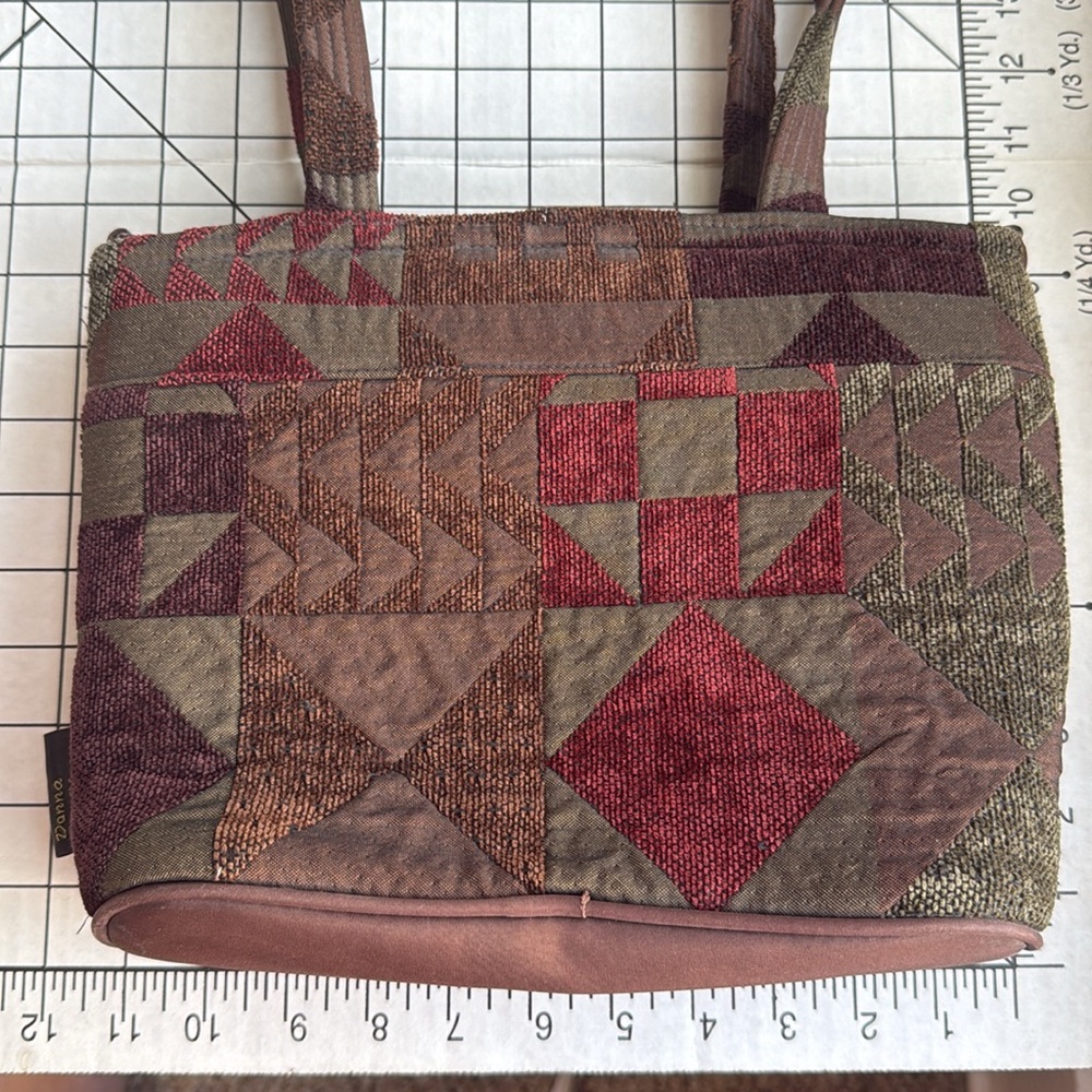 Donna Sharp Quilted Patchwork Handbag Heart Block… - image 3